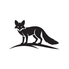 Fototapeta premium fox silhouette wild nature forest animal landscape elegant predator