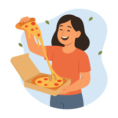 World Pizza Day Celebration Pizza Illustration