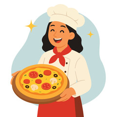 World Pizza Day Celebration Pizza Illustration