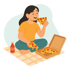 World Pizza Day Celebration Pizza Illustration