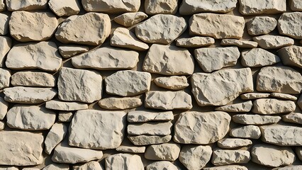 Fototapeta premium masonry. Close-up of a thick stone wall with rough textures and tightly stacked rocks. real-estate listings, architecture portfolios, designed for real-estate listing and luxury residence showcases.