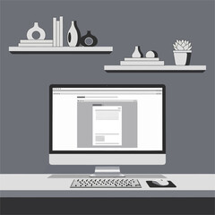 Modern desktop computer with keyboard and mouse on a desk.