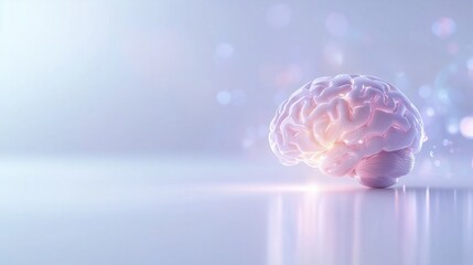 Conceptual Human Brain Model Glowing on Futuristic Background Representing Intelligence and Technology