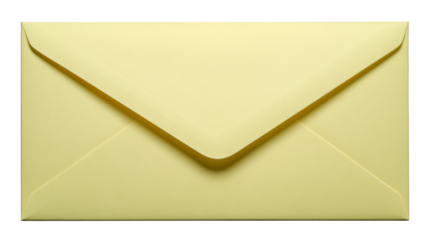 Yellow envelope paper stationery mail communication blank isolated closed rectangular correspondence simple document invitation message office supply background clean elegant formal greeting