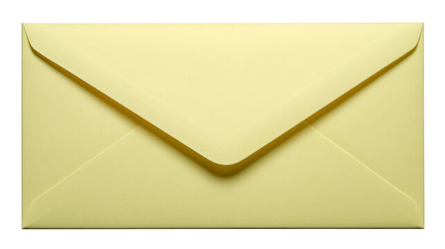 Yellow envelope paper stationery mail communication blank isolated closed rectangular correspondence simple document invitation message office supply background clean elegant formal greeting