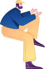 Human figure sitting pose, vector flat gradient illustration from the internet
