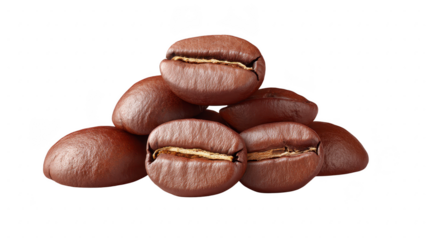 Coffee bean roasted brown aromatic caffeine closeup isolated food ingredient macro natural fresh energy texture organic pile glossy snack morning drink agriculture gourmet seed caffeine stimulant