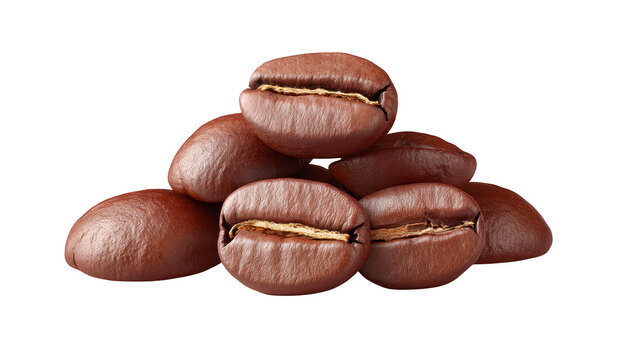 Coffee bean roasted brown aromatic caffeine closeup isolated food ingredient macro natural fresh energy texture organic pile glossy snack morning drink agriculture gourmet seed caffeine stimulant