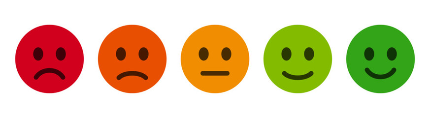 Fototapeta na wymiar Emoji social reactions icon, mood and satisfaction buttons, user feedback or rating scale