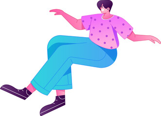 Human figure sitting pose, vector flat gradient illustration from the internet
