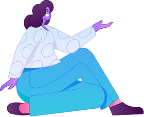 Human figure sitting pose, vector flat gradient illustration from the internet
