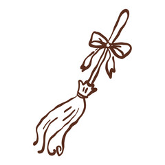 Enchanted Winter Broom Sweeping Sparkling Snow Trails for a Cozy Castle Magic Evening Journey