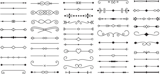 Collection of Elegant Vintage Style Line Dividers for Page Decoration