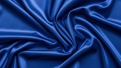 Obraz premium Elegant royal blue satin fabric with soft folds creates a luxurious, vibrant texture
