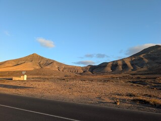 Remote Volcanic Terrain and Harsh Mountainscape in Central Fuerteventura Spain