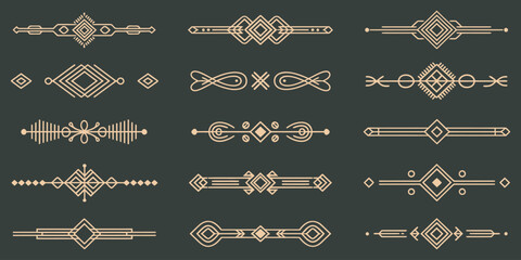 Collection of Decorative Geometric Ornate Dividers and Ornaments