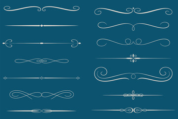 A collection of elegant vintage calligraphic decorative text dividers