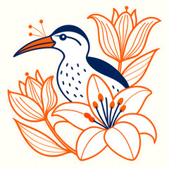 vector illustration of an abstract bird