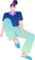 Human figure sitting pose, vector flat gradient illustration from the internet

