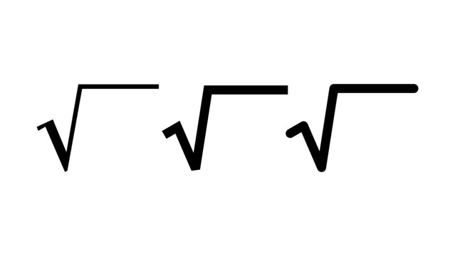 Three Square Root Symbols Mathematical Concept Illustration.