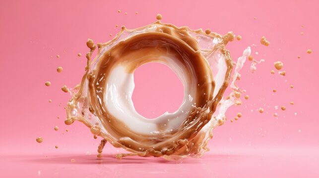 Creamy coffee splash frozen in motion