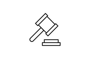 Isolated  law illustration in line style design. Vector illustration.
