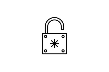 Isolated   lock illustration in line style design. Vector illustration.