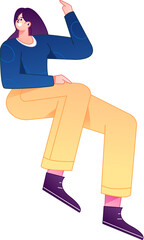 Human figure sitting pose, vector flat gradient illustration from the internet
