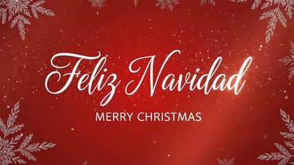 Beautiful Holiday Greeting Card Featuring Festive Snowflakes and Text 'Feliz Navidad' in Elegant Script on Vibrant Red Background Celebrating Christmas Spirit - Powered by Adobe
