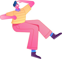 Human figure sitting pose, vector flat gradient illustration from the internet
