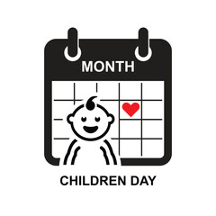 Children day icon isolated on background vector illustration.Non AI generate