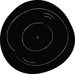 Vinyl record hand-drawn vector Illustration isolated on white background