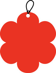 Red flower tag, label for gifts or packaging