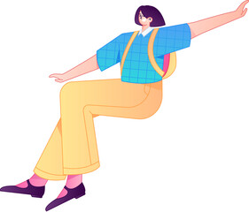 Human figure sitting pose, vector flat gradient illustration from the internet
