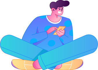 Human figure sitting pose, vector flat gradient illustration from the internet
