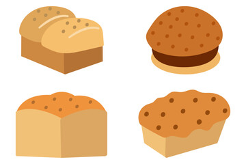 Delicious Various Breads Food Illustration