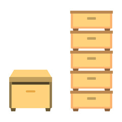 Chest of Drawers and Bedside Table Illustration