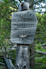 Absaroka Beartooth Wilderness Sign At The Border Of Yellowstone