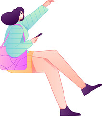 Human figure sitting pose, vector flat gradient illustration from the internet
