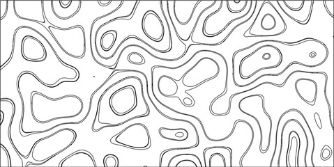 Monochrome abstract pattern with flowing organic shapes and thin, dark outlines creating a stylized topographic map effect on a white background with subtle shading