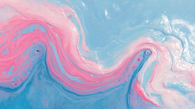 Abstract Liquid Swirls in Soft Pink and Blue Tones Creating a Dreamy and Ethereal Background Ideal for Art, Design, and Creative Projects