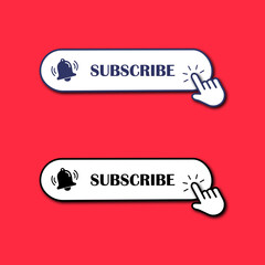 Subscribe Button Bell Notification Icon Stock Illustration