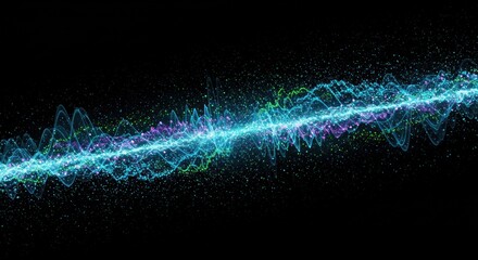 Abstract digital waveform on black background