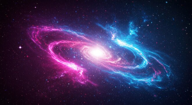 Abstract galaxy illustration in space with vibrant colors