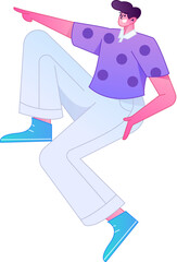 Human figure sitting pose, vector flat gradient illustration from the internet
