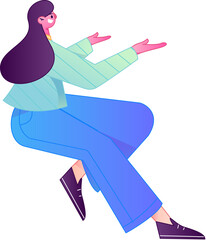 Human figure sitting pose, vector flat gradient illustration from the internet
