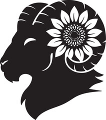 Aries Sunflower Double Exposure Ram Bloom Horizon.eps