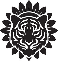 Obraz premium Sunflower Tiger Mandala Solar Stripe Fusion.eps