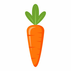 Carrot Illustration – Fresh Orange Vegetable Icon in Flat Style