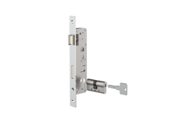 Narrow lock 30 with lock cylinder with white background